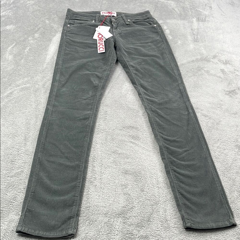 NEW Fiorucci 28, 6 Low Rise Push Up Y2K Gray Corduroy Pant Jeans Angel Brand Tag